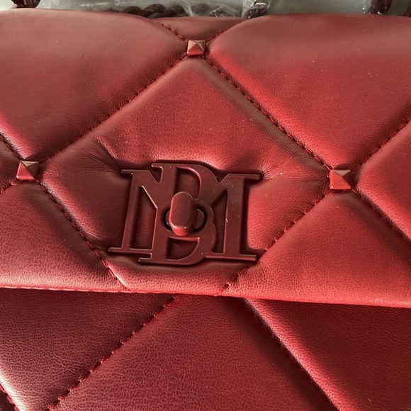 Badgley Mischka Red Quilted Crossbody Bag | Vegan Leather
